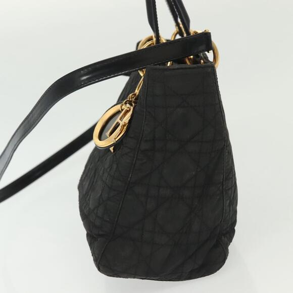 DIOR Canage Hand Bag Nylon Black Gold - Picture 5 of 13